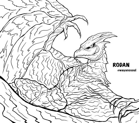 rodan godzilla coloring page